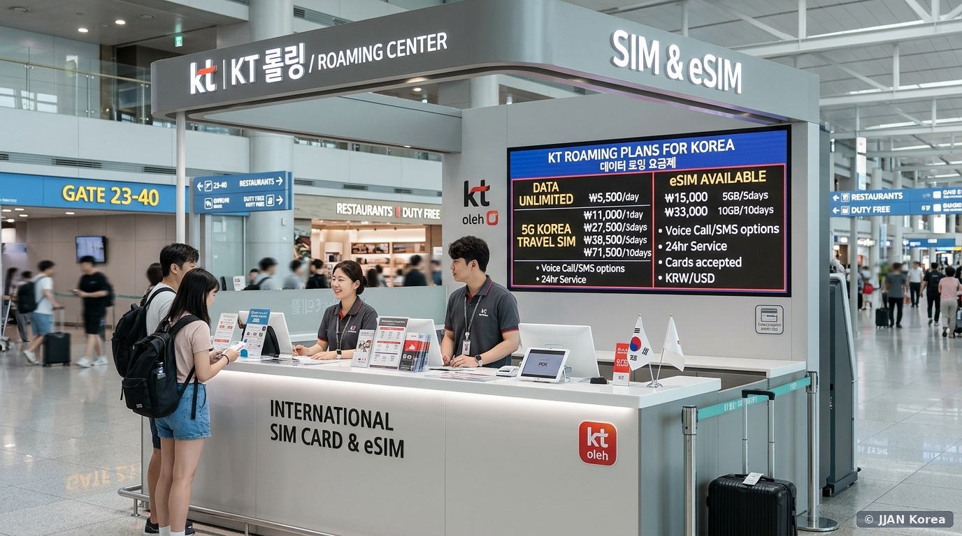 Korea Prepaid SIM Card, eSIM & Pocket Wi-Fi: Incheon Airport Pickups, Pricing & Unlimited Data Comparison