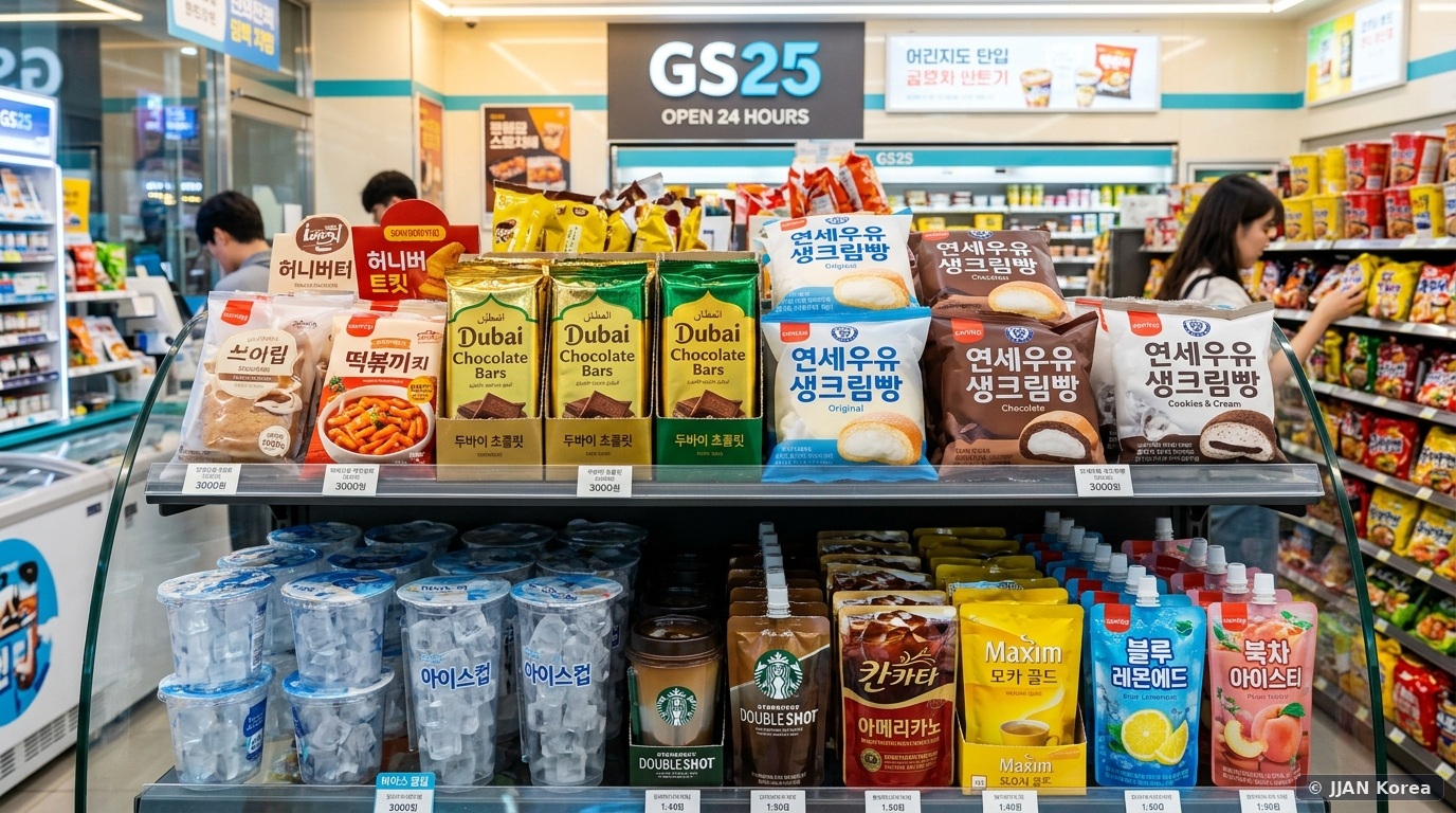 Korean Convenience Store Viral Snacks & Desserts: GS25, CU & 7-Eleven Hits (Yonsei Cream Bread & Dubai Chocolate)