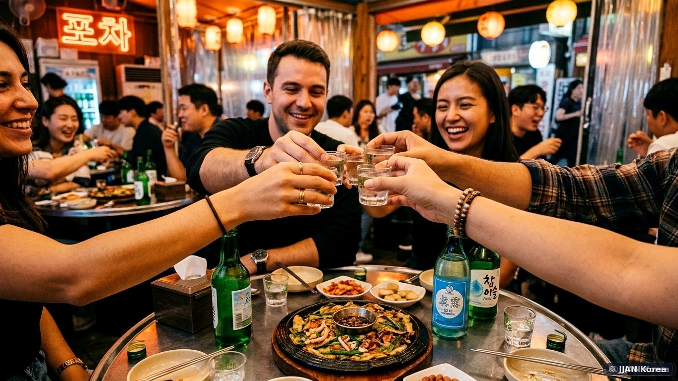 Authentic Korean Pojangmacha (포장마차) Guide: Orange Tent Street Bars, Free Fishcake Broth & Payment Rules